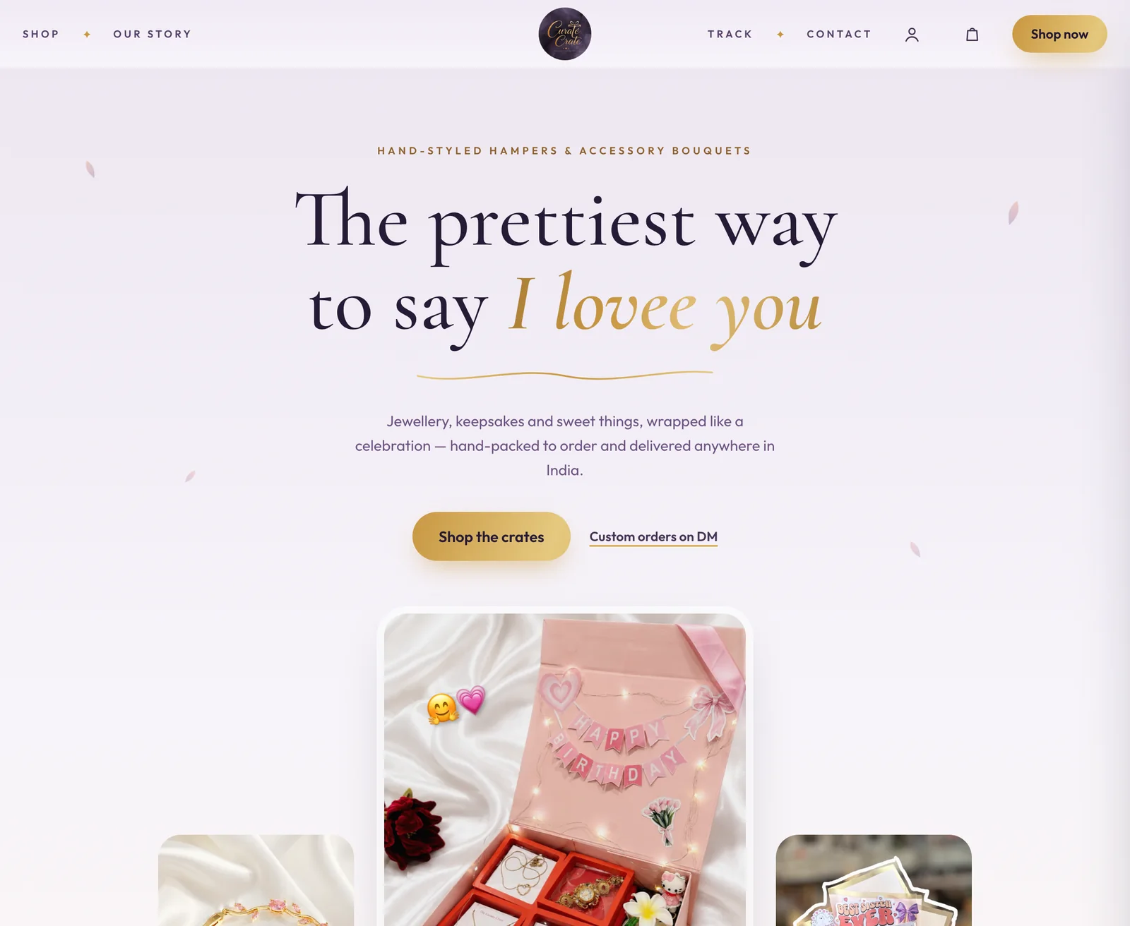 The Curate Crate storefront